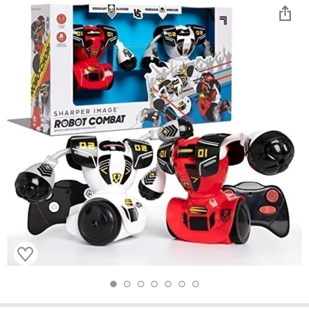 Sharper Image Robot Rumble  rare red and white combo battle bots!